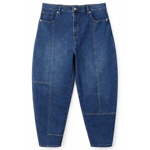 Banana Republic High-Rise Barrel Jean Dark Wash Utility Blue Denim 32/14